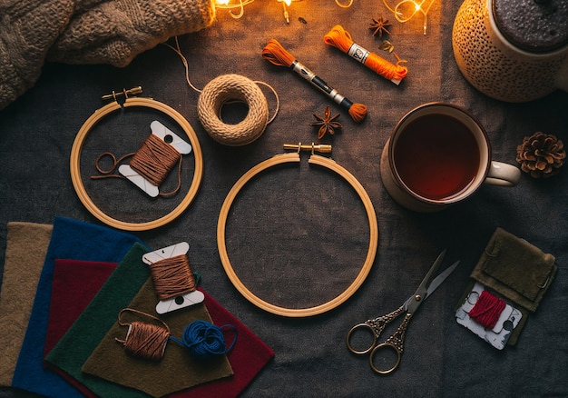 zbiór nici i tamborków